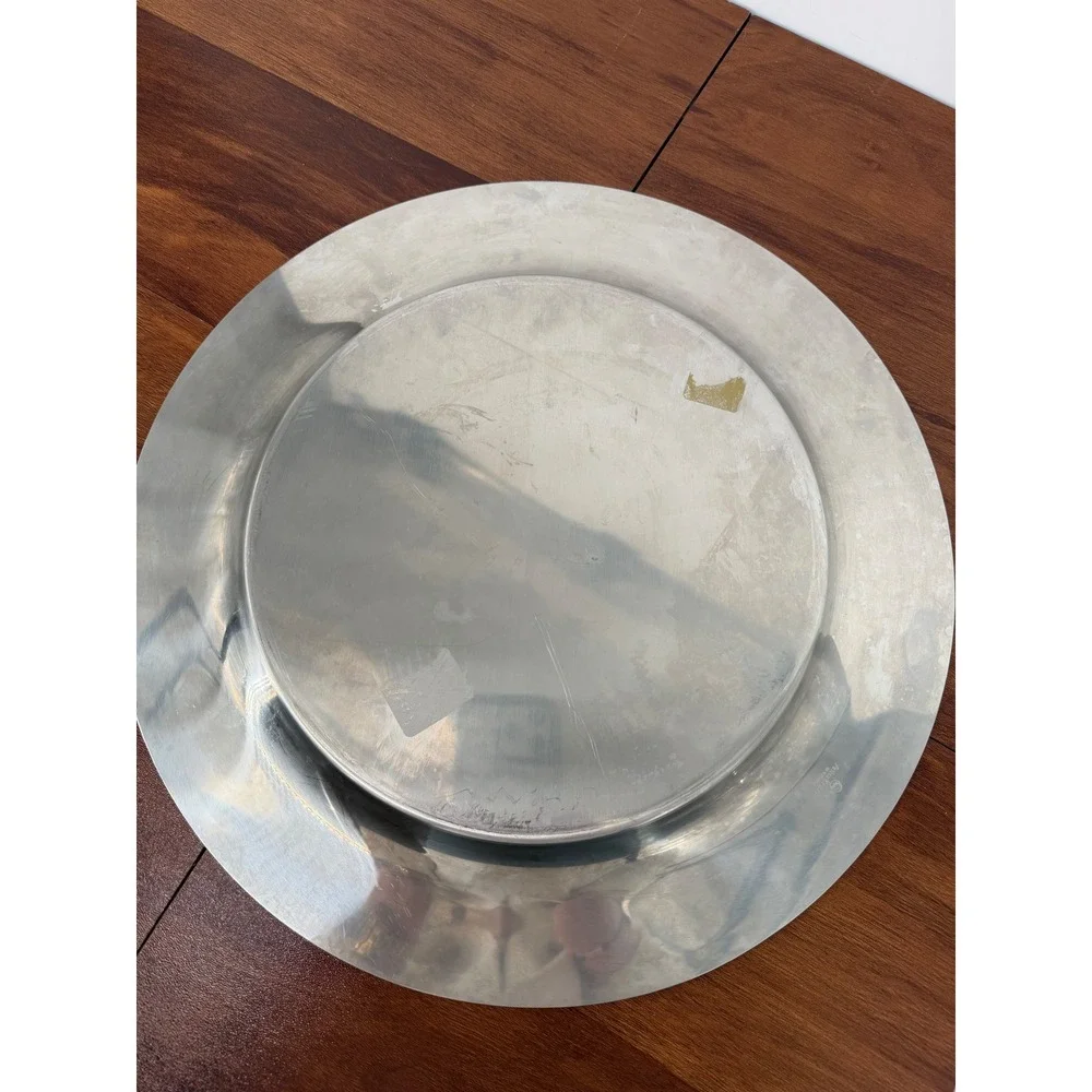 VTG Arthur Krupp 18-10 Stainless Steel Round‎ Serving Tray Berndorf Bear MCM